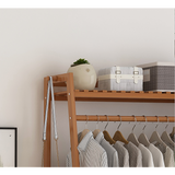 darrahopens Home & Garden > Storage Portable Clothes Rack Coat Garment Stand Bamboo Rail Hanger Airer Closet