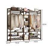 darrahopens Home & Garden > Storage Portable Clothes Rack Coat Garment Stand Bamboo Rail Hanger Airer Closet