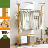darrahopens Home & Garden > Storage Portable Clothes Rack Coat Garment Stand Bamboo Rail Hanger Airer Closet
