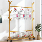 darrahopens Home & Garden > Storage Portable Clothes Rack Coat Garment Stand Bamboo Rail Hanger Airer Closet