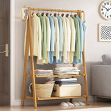 darrahopens Home & Garden > Storage Portable Clothes Rack Coat Garment Stand Bamboo Rail Hanger Airer Closet