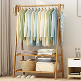 darrahopens Home & Garden > Storage Portable Clothes Rack Coat Garment Stand Bamboo Rail Hanger Airer Closet