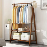 darrahopens Home & Garden > Storage Portable Clothes Rack Coat Garment Stand Bamboo Rail Hanger Airer Closet