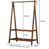 darrahopens Home & Garden > Storage Portable Clothes Rack Coat Garment Stand Bamboo Rail Hanger Airer Closet