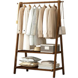 darrahopens Home & Garden > Storage Portable Clothes Rack Coat Garment Stand Bamboo Rail Hanger Airer Closet