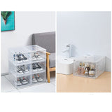 Darrahopens Home & Garden > Storage Sneaker Display Case Shoe Storage Organizer Box Stackable Plastic Clear Magnetic