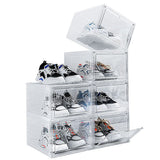 Darrahopens Home & Garden > Storage Sneaker Display Case Shoe Storage Organizer Box Stackable Plastic Clear Magnetic