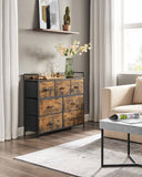 Darrahopens Home & Garden > Storage SONGMICS Dresser for Bedroom Chest of Drawers Rustic Brown and Black LTS137B01