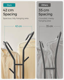 Darrahopens Home & Garden > Storage SONGMICS Metal Clothes Rack Double Rail with Wheels and Shelf Black HSR107B01