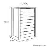 darrahopens Home & Garden > Storage Tallboy with 5 Storage Drawers Natural Wood like MDF in Oak Colour