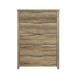 darrahopens Home & Garden > Storage Tallboy with 5 Storage Drawers Natural Wood like MDF in Oak Colour
