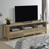 darrahopens Home & Garden > Storage TV Cabinet 3 Storage Drawers with Shelf Natural Wood like MDF Entertainment Unit in Oak Colour