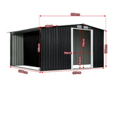 Darrahopens Home & Garden > Storage Wallaroo Garden Shed with Semi-Close Storage 6*8FT - Black