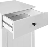 darrahopens Home & Garden > Storage White Bathroom Cabinet with Laundry Basket and Drawer