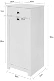 darrahopens Home & Garden > Storage White Bathroom Cabinet with Laundry Basket and Drawer