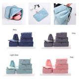Darrahopens Home & Garden > Travel 6 Pcs Waterproof Compression Packing Cubes Large Travel Luggage Organizer Storage (Grey)