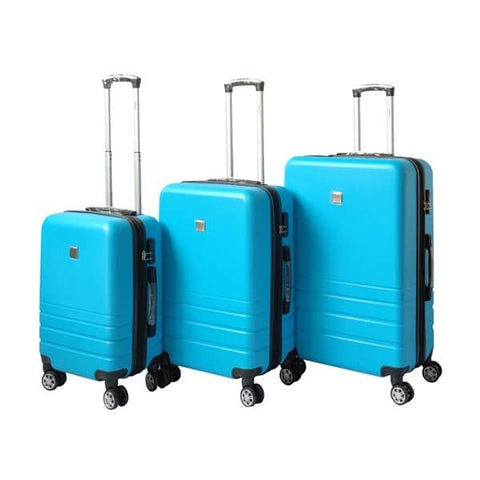 Darrahopens Home & Garden > Travel Expandable ABS Luggage Suitcase Set 3 Code Lock Travel Carry  Bag Trolley Aqua