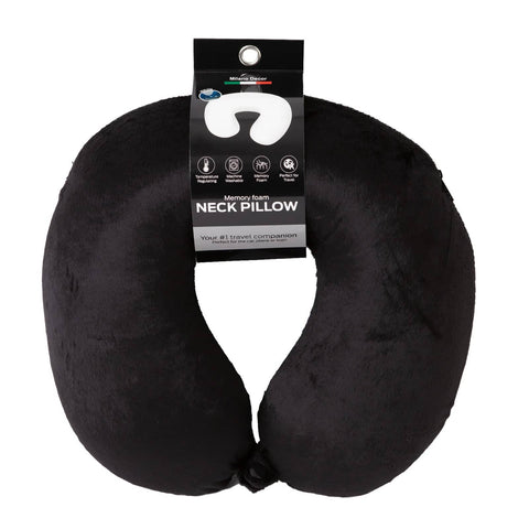 Darrahopens Home & Garden > Travel Milano Decor Memory Foam Travel Neck Pillow With Clip Cushion Support Soft Black
