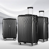 Darrahopens Home & Garden > Travel Wanderlite 3pc Luggage 20'' 24'' 28'' Trolley Suitcase Sets Travel TSA Hard Case Lightweight Black