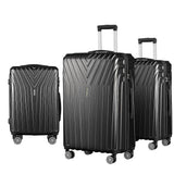 Darrahopens Home & Garden > Travel Wanderlite 3pc Luggage 20'' 24'' 28'' Trolley Suitcase Sets Travel TSA Hard Case Lightweight Black