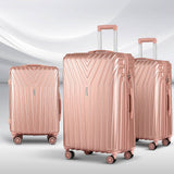 Darrahopens Home & Garden > Travel Wanderlite 3pc Luggage 20'' 24'' 28'' Trolley Suitcase Sets Travel TSA Hard Case Lightweight Pink