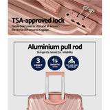 Darrahopens Home & Garden > Travel Wanderlite 3pc Luggage 20'' 24'' 28'' Trolley Suitcase Sets Travel TSA Hard Case Lightweight Pink