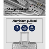 Darrahopens Home & Garden > Travel Wanderlite 3pc Luggage 20'' 24'' 28'' Trolley Suitcase Sets Travel TSA Hard Case Lightweight Silver