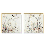 Darrahopens Home & Garden > Wall Art 40cmx40cm Afternoon Walk 2 Sets Gold Frame Canvas Wall Art