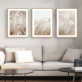 darrahopens Home & Garden > Wall Art 40cmx60cm Dried Flower 3 Sets Wood Frame Canvas Wall Art