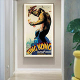 Darrahopens Home & Garden > Wall Art 40cmx80cm King Kong 1933 Gold Frame Canvas Wall Art