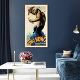 Darrahopens Home & Garden > Wall Art 40cmx80cm King Kong 1933 Gold Frame Canvas Wall Art