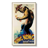 Darrahopens Home & Garden > Wall Art 40cmx80cm King Kong 1933 Gold Frame Canvas Wall Art