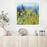Darrahopens Home & Garden > Wall Art 50cmx50cm Joyful In July White Frame Canvas Wall Art
