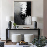 Darrahopens Home & Garden > Wall Art 50cmx70cm Abstract Black White Artwork Black Frame Canvas Wall Art