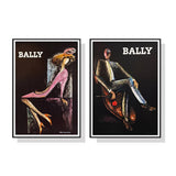 darrahopens Home & Garden > Wall Art 50cmx70cm Bally Man & Woman 2 Sets Black Frame Canvas Wall Art