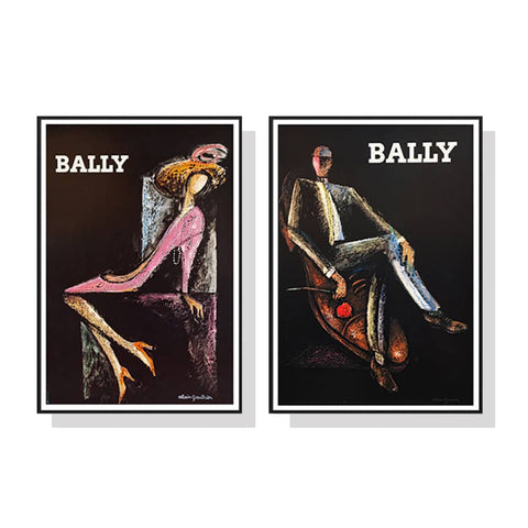 darrahopens Home & Garden > Wall Art 50cmx70cm Bally Man & Woman 2 Sets Black Frame Canvas Wall Art