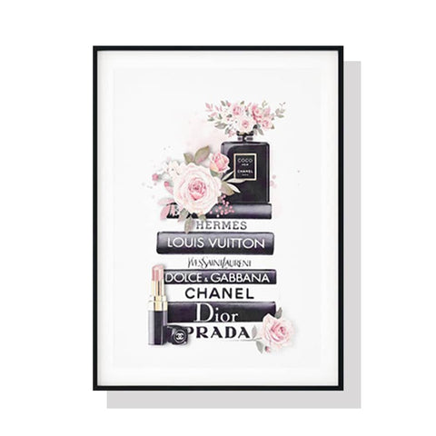 darrahopens Home & Garden > Wall Art 50cmx70cm Fashion Book Black Frame Canvas Wall Art