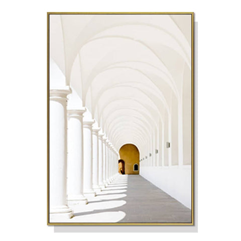 darrahopens Home & Garden > Wall Art 50cmx70cm Long Corridor Style A Gold Frame Canvas Wall Art