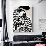 Darrahopens Home & Garden > Wall Art 50cmx70cm Mid Century Figure Black Frame Canvas Wall Art