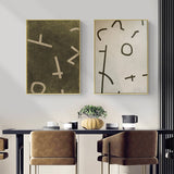 Darrahopens Home & Garden > Wall Art 50cmx70cm Neutral Composition 2 Sets Gold Frame Canvas Wall Art