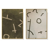 Darrahopens Home & Garden > Wall Art 50cmx70cm Neutral Composition 2 Sets Gold Frame Canvas Wall Art