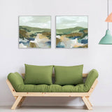 Darrahopens Home & Garden > Wall Art 60cmx60cm Abstract Landscape 2 Sets White Frame Canvas Wall Art