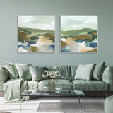Darrahopens Home & Garden > Wall Art 60cmx60cm Abstract Landscape 2 Sets White Frame Canvas Wall Art