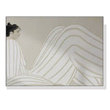 Darrahopens Home & Garden > Wall Art 60cmx90cm Abstract Lady White Frame Canvas Wall Art