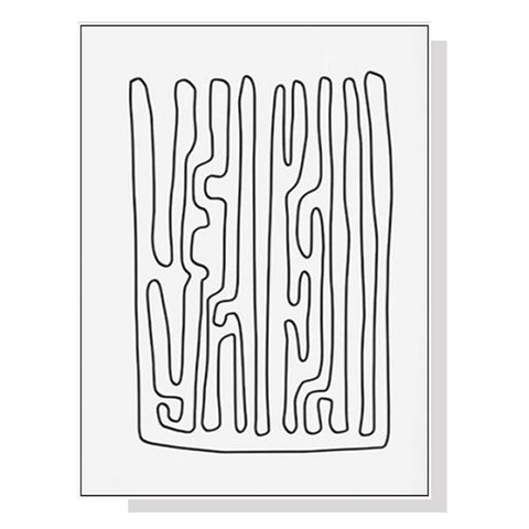 Darrahopens Home & Garden > Wall Art 60cmx90cm Black And White Lines White Frame Canvas Wall Art