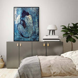 darrahopens Home & Garden > Wall Art 60cmx90cm Blue Nude by Pablo Picasso Black Frame Canvas Wall Art