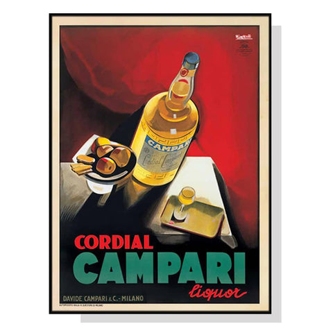 Darrahopens Home & Garden > Wall Art 60cmx90cm Cordial Campari Liquor Black Frame Canvas Wall Art