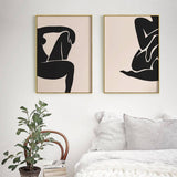 Darrahopens Home & Garden > Wall Art 60cmx90cm Female Figure 2 Sets Gold Frame Canvas Wall Art