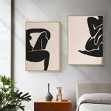 Darrahopens Home & Garden > Wall Art 60cmx90cm Female Figure 2 Sets Gold Frame Canvas Wall Art