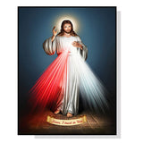 darrahopens Home & Garden > Wall Art 60cmx90cm Jesus Divine Mercy I Trust In You Black Frame Canvas Wall Art